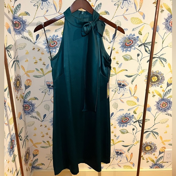High Neck Bow Dress Aria Cove High Neck Bow Side Split Maxi Dress In Black